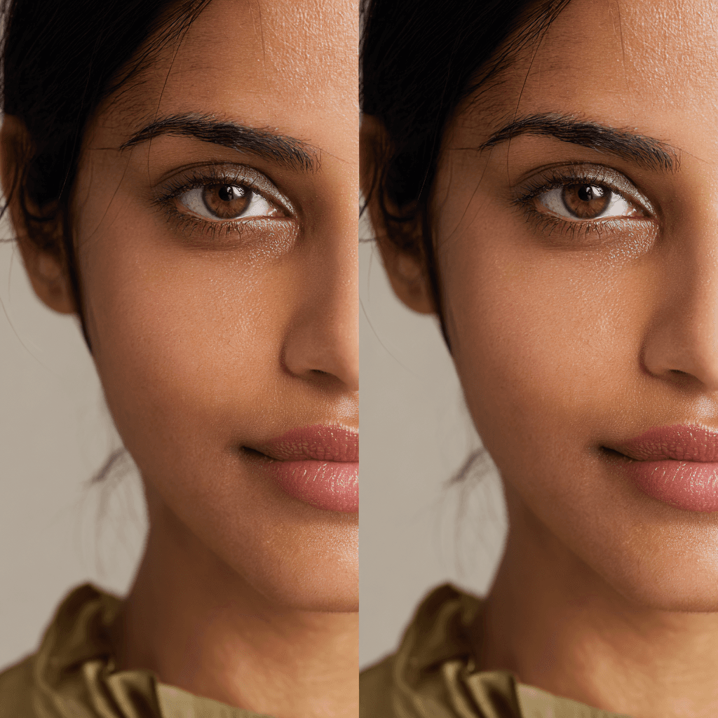AI beauty filter altering skin tone
